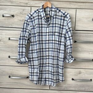 Lacoste Long Sleeve Plaid Regular Fit Shirt 100% Cotton Men's Size 39